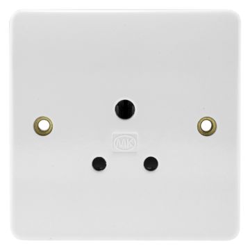 Image of MK Logic K771WHI 5A Unswitched Single Socket Round Pin White