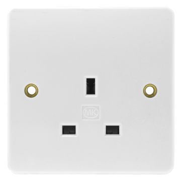 Image of MK Logic K780WHI 13A SP Unswitched Socket 1 Gang White