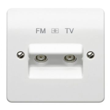 Image of MK Logic K3522WHI Twin Outlet Isolated TV/FM Diplexer White