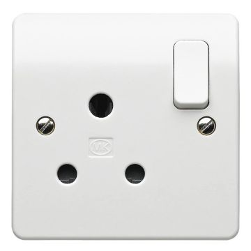 Image of MK Logic K2893WHI 15A 1 Gang DP Round Pin Switch Socket White