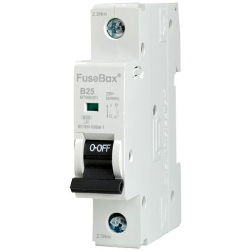 Image of Fusebox Type B Curve MCB 25A Single Pole MT06B251