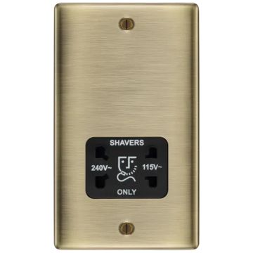 Image of BG Nexus Metal Shaver Socket Dual Voltage Antique Brass