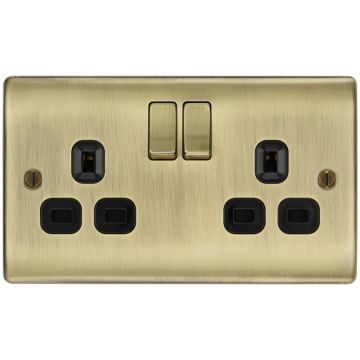 Image of BG Nexus Metal Switched Socket 2 Gang 13A Antique Brass