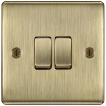 Image of BG Nexus Metal Switch 2 Gang 2 Way Antique Brass