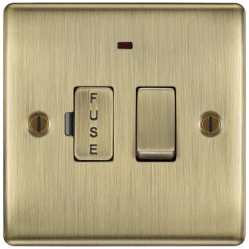 Image of BG Nexus Metal Switched Fused Spur with LED Antique Brass