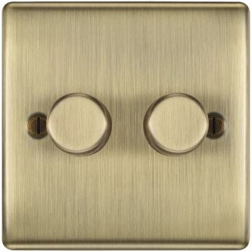Image of BG Nexus Metal 2 Gang Dimmer Switch 2 Way Antique Brass