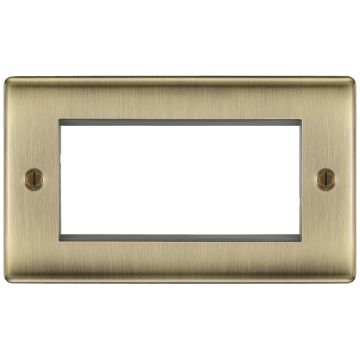 Image of BG Nexus Metal Euro Front Plate 4 Module Antique Brass