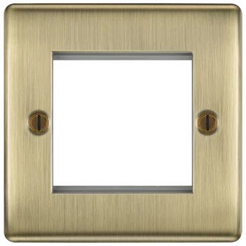 Image of BG Nexus Metal Euro Front Plate 2 Module Antique Brass
