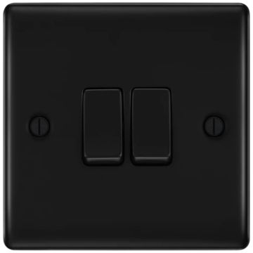 Image of BG Nexus Metal 2 Gang Switch 2 Way Matt Black