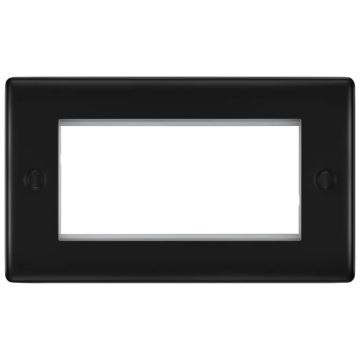 Image of BG Nexus Metal Euro Front Plate 4 Module Matt Black