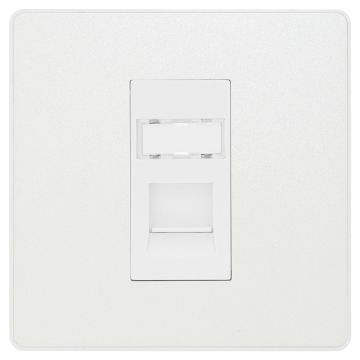 BG Evolve Single RJ45 Telephone Socket Pearlescent White