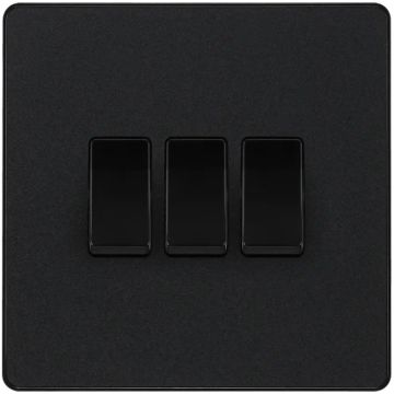 Image of BG Evolve 3 Gang 2 Way Switch 20A Matt Black