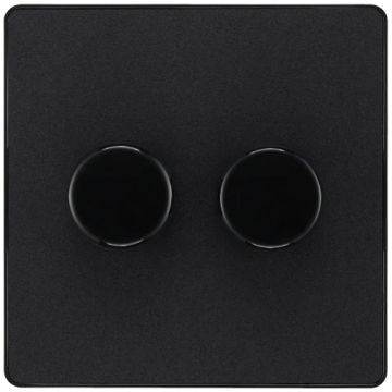 Image of BG Evolve Double Dimmer Switch 2 Way Matt Black