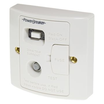 Image of Powerbreaker Unswitched Fused Spur RCD 13A DP Latching White