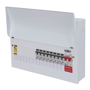 Image of Lewden 14 Way Consumer Unit RCBO Populated Surge Protection