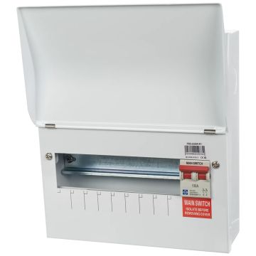 Image of Lewden 9 Way Consumer Unit Main Switch Square Knockouts