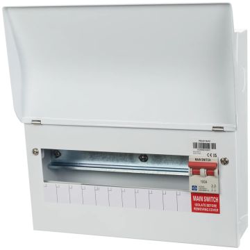 Image of Lewden 11 Way Consumer Unit Main Switch Square Knockouts