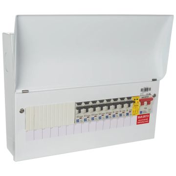 Image of Lewden 14 Way Consumer Unit RCBO Populated Surge Protection