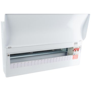 Lewden 20 Way RCBO Consumer Unit with Main Switch Trunking KO