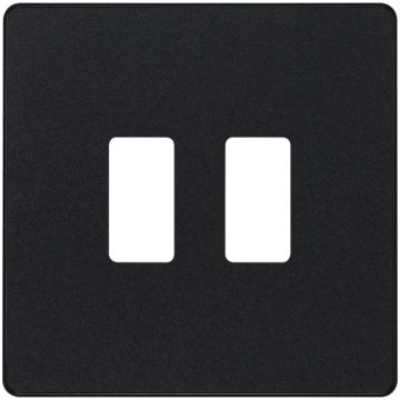 BG Evolve Grid Square Front Plate 3 Module Matt Black