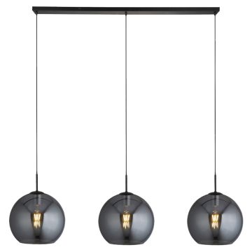 Image of Searchlight Amsterdam 3 Bar Pendant Black with Smoked Glass 1023-3SM