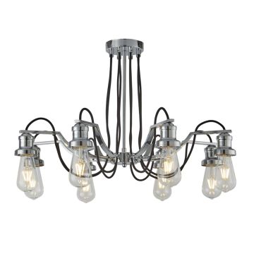 Image of Searchlight Olivia Pendant 8 Lights Dimmable Chrome