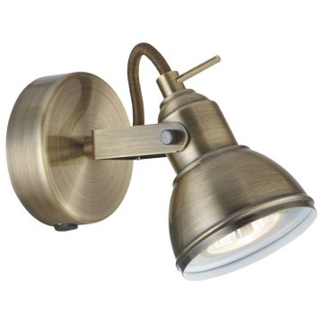 Image of Searchlight Focus Spotlight Wall Light Antique Brass 1541AB