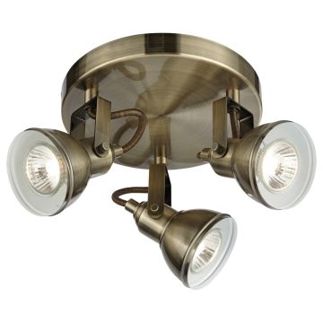 Image of Searchlight Focus 3 Round Spotlight Antique Brass 1543AB