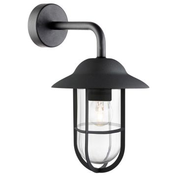 Image of Searchlight Toronto Outdoor Wall Light Black with Clear Glass 3291BK