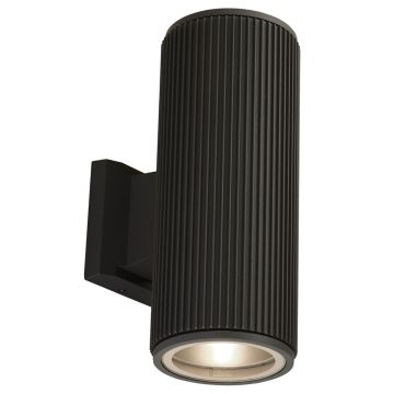 Image of Searchlight Hamburg Outdoor Wall Light Black with Glass 6872BK