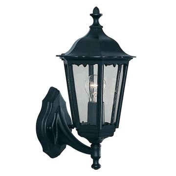 Image of Searchlight Outdoor Lantern Light Victorian Silk Black with GLS bulb on