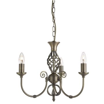 Image of Searchlight Zanzibar 3 Light Antique Brass Ceiling Pendant