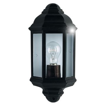 Image of Searchlight Outdoor Half Lantern Wall Light Black