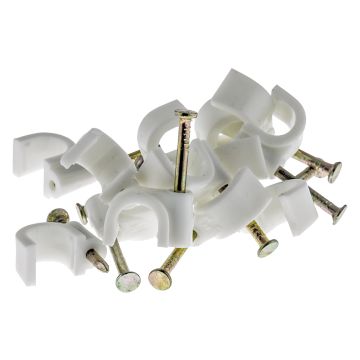 Image of Tower 7-10mm Round Flex Cable Clip White Pack 100