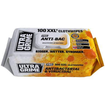 Image of UltraGrime Pro Anti-Bac Cloth Wipes XXL x100