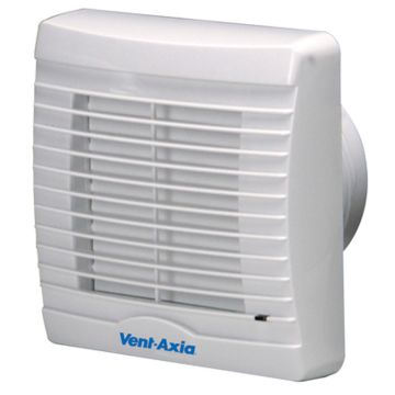 Image of Vent Axia VA100 Range VA100LHP 4 Inch Bathroom/Toilet Axial Slim extract fan with humidistat and pullcord 251610