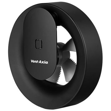 Image of Vent-Axia SVARA Silent Bathroom Extractor Fan 4 Inch Lo-Carbon Black