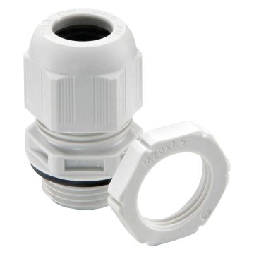Image of White Polyamide Cable Gland 20mm for WINSERTKIT IP68 10 Pack