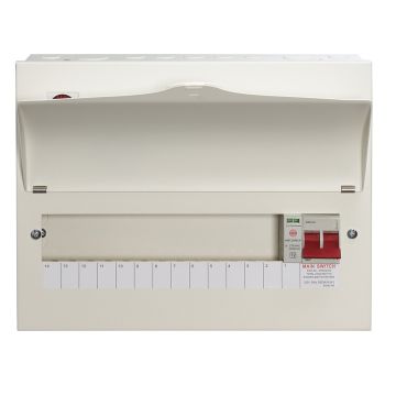 Image of Wylex 13 Way Main Switch Consumer Unit Type 2 SPD NM1306LS