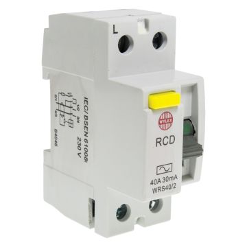 Image of Wylex WRDS40/2 Type A RCD 40A 30mA 2 Pole 2 Module