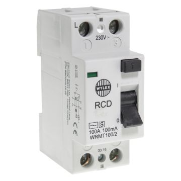 Image of Wylex WRMT100/2 Type A RCD 100A 100mA DP Time Delay