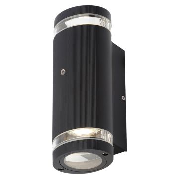 Image of Zinc Helix GU10 Spotlight Photocell Up and Down Wall Light Black