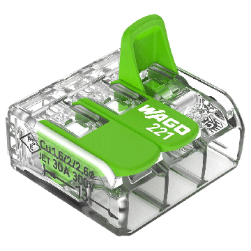 Image of Wago 221-623 6mm 3-Way Connector 30 Pack