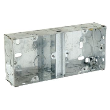 Image of Appleby Dual Flush Metal Back Box 1 plus 1 Gang 35mm