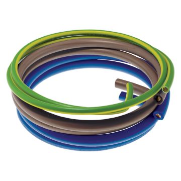 Image of 6181Y Flexible Meter Tail 5M Pack 2x 25mm Blue Brown 16mm Earth Cable