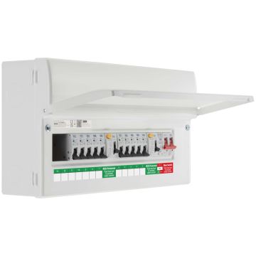 Image of BG Consumer Unit Dual RCD 12 Way Populated 100A Main Switch SPD CF19D88PS12