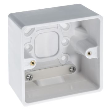 Image of BG Electrical 877 50mm Moulded Pattress Surface Box 1 Gang White