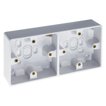 Image of BG Electrical 898 37mm Dual Surface Pattress Box 2 Gang White
