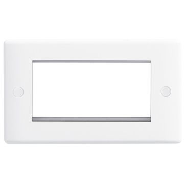 Image of BG Electrical 8EMR4 4 Module Rectangular Front Plate White