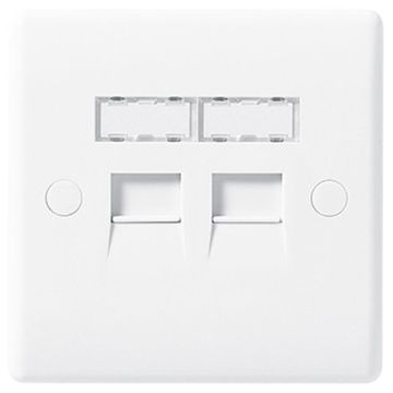 Image of BG Electrical 8RJ45/2 2 Gang RJ45 Telephone Socket White